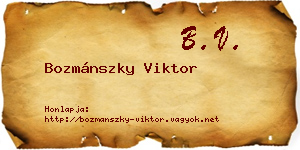 Bozmánszky Viktor névjegykártya