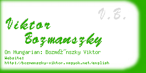 viktor bozmanszky business card